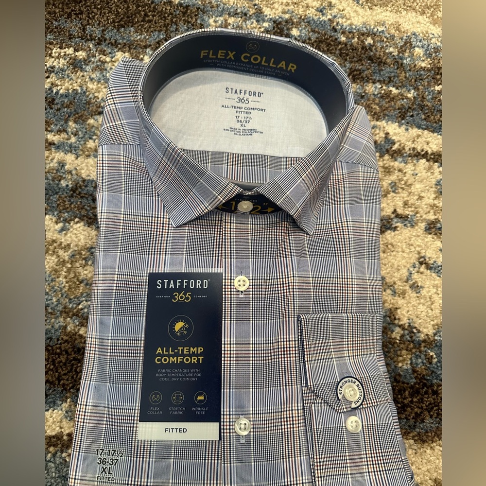 Men’s Stafford Plaid Dress Shirt